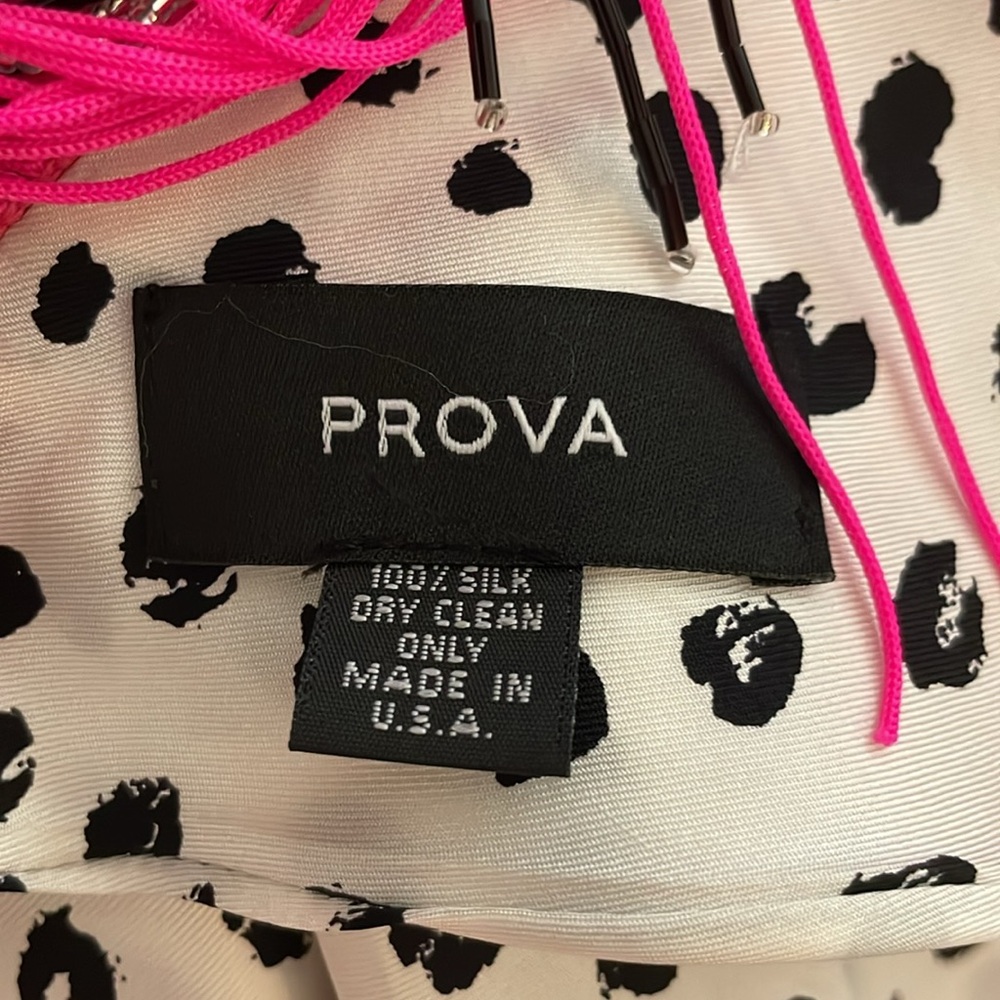 PROVA 100% Silk Scarf with bead fringes - Picture 3 of 7